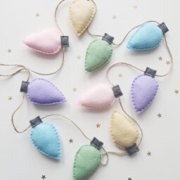 Pastel Felt Christmas Fairy Lights Decoration - thumbnail 4