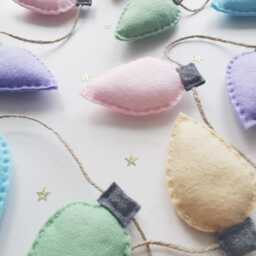Pastel Felt Christmas Fairy Lights Decoration - thumbnail 3