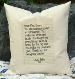 Personalized Pillow, Teacher Gift, Letter Grandparent Mother's Day Father's Gift Idea - thumbnail 1