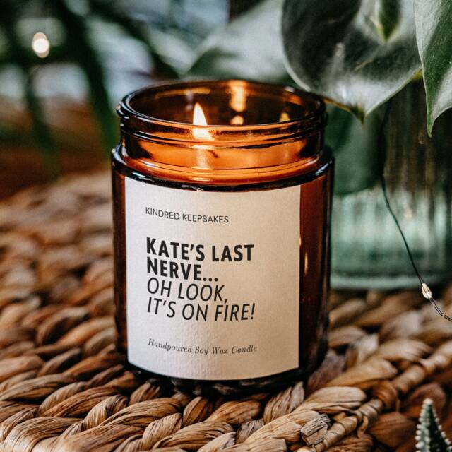 Last Nerve Personalized Candle - Funny Soy Wax Gift - image 1