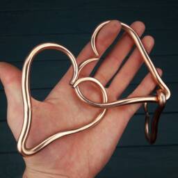 7Th Year Anniversary Gift, Copper Family Hearts, Hanging Love Hearts, Interlinked, Copper, Love, Personalised, Wife, Him, Her Wedding - thumbnail 3
