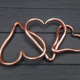 7Th Year Anniversary Gift, Copper Family Hearts, Hanging Love Hearts, Interlinked, Copper, Love, Personalised, Wife, Him, Her Wedding - thumbnail 4