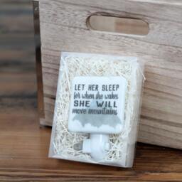 Let Her Sleep For When She Wakes Will Move Mountains Fused Glass Nightlight - The Wild One Baby Nursery Decor - thumbnail 3