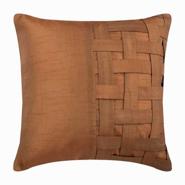 "Decorative Pintucks, Textured Gold Brown Throw Pillow Bed 24""x24""/26""x26" - image 1