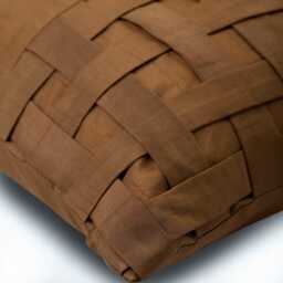 "Decorative Pintucks, Textured Gold Brown Throw Pillow Bed 24""x24""/26""x26" - thumbnail 2