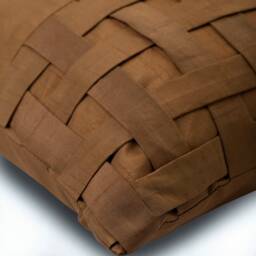 "Decorative Pintucks, Textured Gold Brown Throw Pillow Bed 24""x24""/26""x26" - thumbnail 2