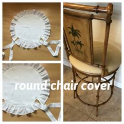 Ruffled Chair Covers With Ties-Seat Arm Chair Seat Cover Linen Slipcovers Ruffle Protector French Country Shabby Chic Home Nurdanceyiz - thumbnail 3