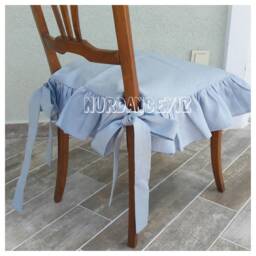 Ruffled Chair Covers With Ties-Seat Arm Chair Seat Cover Linen Slipcovers Ruffle Protector French Country Shabby Chic Home Nurdanceyiz - thumbnail 1