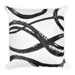 Abstract Black & White Lumbar Pillow Modern Home Decor - thumbnail 4