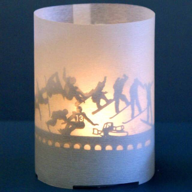 Snowboard Shadow Play Candle - Enthusiast Gift, Winter Decor - image 1
