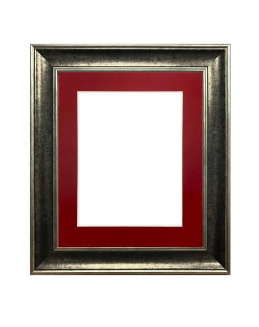 Scandi Crosshatch Photo Picture Frame With Red Mount, Poster Frame, Art Frames - image 1