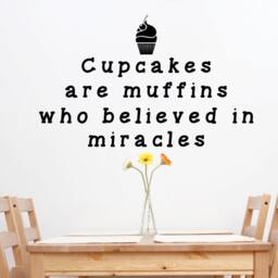 Cupcake Wall Decal - Decor - Cupcake Art - Bakery Funny Kitchen Cupcakes Are Muffins - Bakery Decor - thumbnail 3