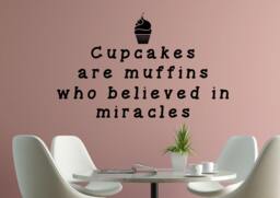 Cupcake Wall Decal - Decor - Cupcake Art - Bakery Funny Kitchen Cupcakes Are Muffins - Bakery Decor - thumbnail 1