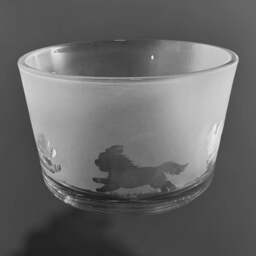 Shih Tzu Bowl - Clear Glass Bowl With Shih Tzu Frieze Design Shihtzu Gift Idea - thumbnail 2