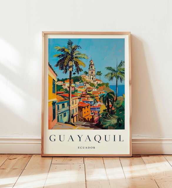 Guayaquil Ecuador Travel Poster South America Coastal City Wall Art - image 1