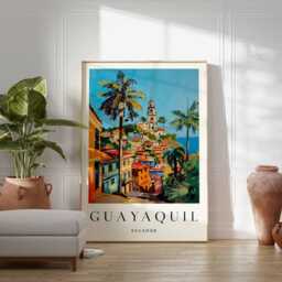 Guayaquil Ecuador Travel Poster South America Coastal City Wall Art - thumbnail 2