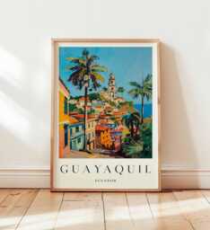 Guayaquil Ecuador Travel Poster South America Coastal City Wall Art - thumbnail 1