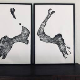 Illinois Tree Roots, Set Of Two 24x36 Inch Prints, Rorschach Test Art, Inkblot Test Art, Ring Art Print, Handmade From Real Roots - thumbnail 3