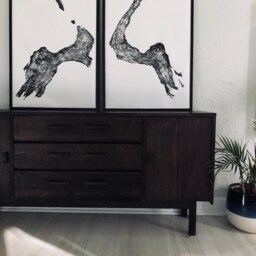 Illinois Tree Roots, Set Of Two 24x36 Inch Prints, Rorschach Test Art, Inkblot Test Art, Ring Art Print, Handmade From Real Roots - thumbnail 2