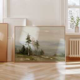 Cedar Forest Poster, Misty Valley Print, Nature Wall Art, Paper - thumbnail 4