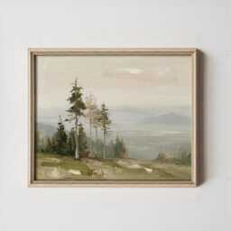 Cedar Forest Poster, Misty Valley Print, Nature Wall Art, Paper - thumbnail 3
