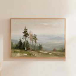 Cedar Forest Poster, Misty Valley Print, Nature Wall Art, Paper - thumbnail 1