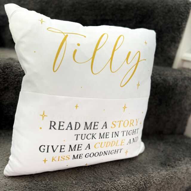 Personalised Cuddle Pocket Cushion - Story Time Nursery For Children - image 1