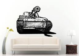 Old Vintage Army War Tank Wall Decal Vinyl Sticker Mural Room Decor L679 - thumbnail 1