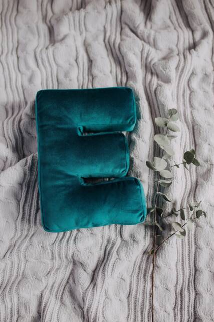 Initial Pillow Letter Cushion Velvet Decorative Monogram - image 1