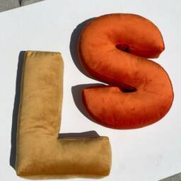 Initial Pillow Letter Cushion Velvet Decorative Monogram - thumbnail 2