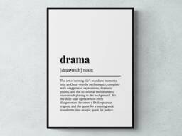 Drama Funny Definition Education Subject Gift Wall Art Print - thumbnail 1