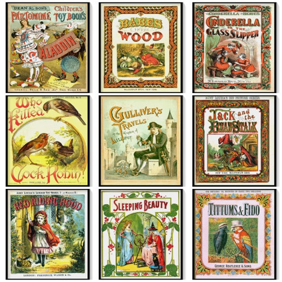 Vintage Children's Book Cover Art Prints, Set Of 9 - image 1