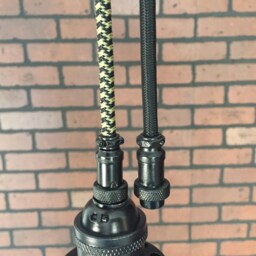 "Industrial Pendant Light -Black 8"" Flat Clear Glass Shade With Patented ""Huila Connector" - thumbnail 4