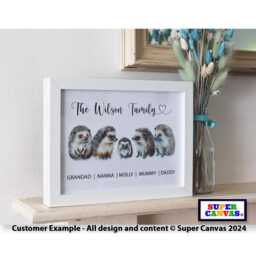 Hedgehog Family Unique Personalised Portrait Picture Framed Print Grandparents Wife Husband Friend Mum Dad Birthday Fathers Day Gift - thumbnail 2