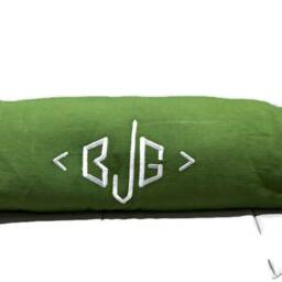 Green Bolster Monogram Pillow Cover, Neckroll Pillows Gifts For Anniversary - thumbnail 3