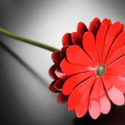 Metal Daisy, Red Fourth Anniversary, 4Th 6Th Steel Flower, 11Th Flower Anniversary - thumbnail 2