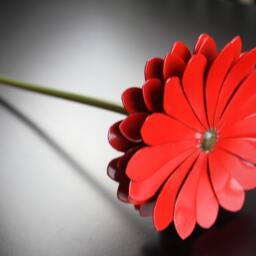 Metal Daisy, Red Fourth Anniversary, 4Th 6Th Steel Flower, 11Th Flower Anniversary - thumbnail 4