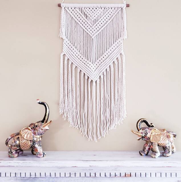 Handmade Cotton Macrame Wall Hanging, Boho Home Decor - image 1