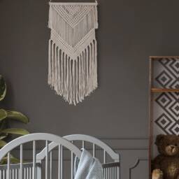 Handmade Cotton Macrame Wall Hanging, Boho Home Decor - thumbnail 2