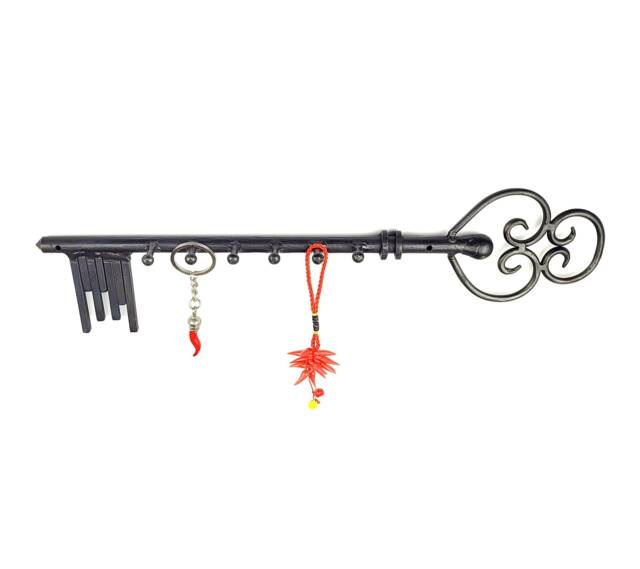 Iron Key Holder, 6 Hooks Blacksmith Hand Forged Rack, Wall Door Decoration, Rustic Black Metal Neckless Hanger, Unique Gift For New Home - image 1