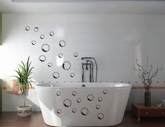 Outline Bubble Wall Stickers Pack Of 42 Decal Bath Shower Kids Bedroom Sticker Gift Ensuite Mirror Tiles - image 1