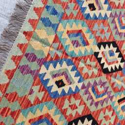 Multicolor Handmade Afghan Kilim 9.7x6.6 Ft Rug - thumbnail 4