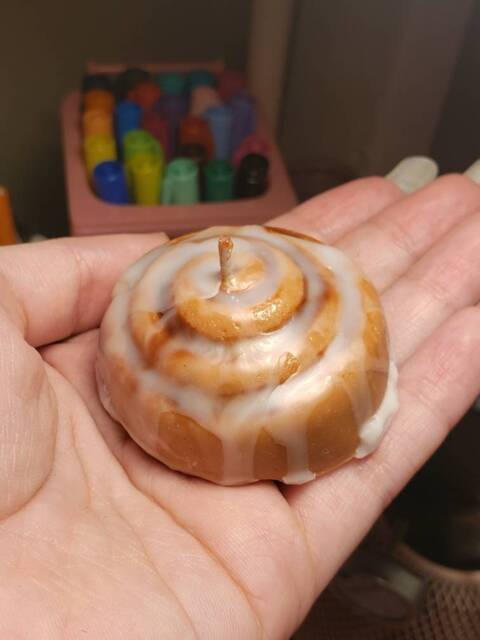 Cinnamon Roll Mini Candles - Pack Of 2 2x2 Inches // Realistic Fake Food Candles Dessert Scented - image 1