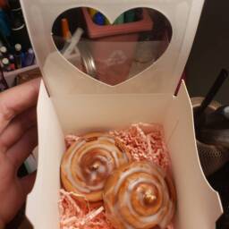 Cinnamon Roll Mini Candles - Pack Of 2 2x2 Inches // Realistic Fake Food Candles Dessert Scented - thumbnail 2