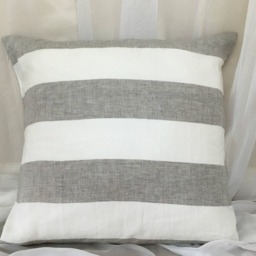 striped Linen Euro Sham, Accent Pillow Cover, All Sizes 16x16 18x18 24x24 26x26 Or Custom, Cover - thumbnail 2