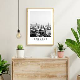 Bangkok Print Black & White Cityscape, Thailand Travel Poster - thumbnail 3