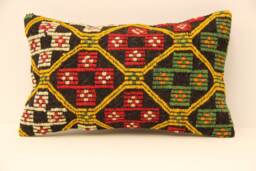 12x20 Turkish Kilim Pillow Lumbar Pillow Bohemian Cushion Navajo Rug Cover Armchair Case 4Oef-62 - thumbnail 1