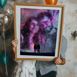 Deep Space Custom Print, Bedroom Art, Personalized Gift, Anniversary Wedding Couples Gifts, Home, Poster, Prints For - thumbnail 2