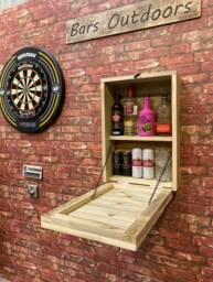 Harry Bar. Handmade Foldaway Wall Bar Rustic Garden Drinks Station - thumbnail 1