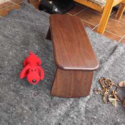 Compact Meditation Bench , Stool/Folding Rounded Leg /Walnut - thumbnail 2